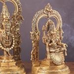 Pure Brass Tirupati Balaji with Padmavathi Thayar Set | 22" Divine Duo | 27.5kg Temple Grade Masterpiece | Sacred Murti Pair | Jaipurio